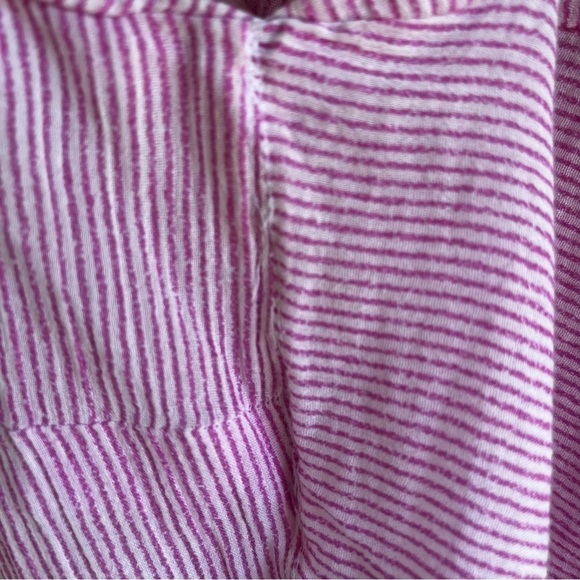 Talbots Pink and White Pin Stripe Sleeveless Henley Tank Top Summer Size Small - Picture 3 of 7